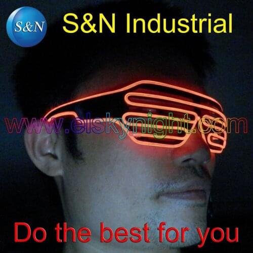 Orange on/flashing/sound activate el glass Shutter Shades ,glow glasses Festival , Halloween, Christmas,Party