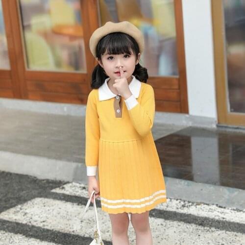 Cute Winter Warm Kids Baby Girls Sweaters Dress Princess Autumn Solid Long Sleeve Children Sweater Clothes Girl Party Costume