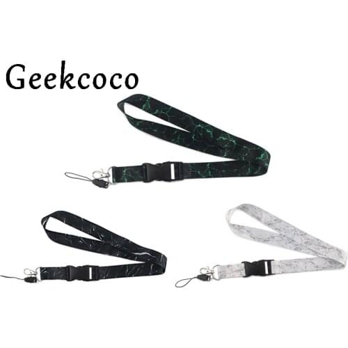 10pcs/lot J1241 Marble Stripes Style Keychain Lanyard Neck Straps for Key ID Card Pass Gym USB Phone lanyard DIY Hang Rope Sling