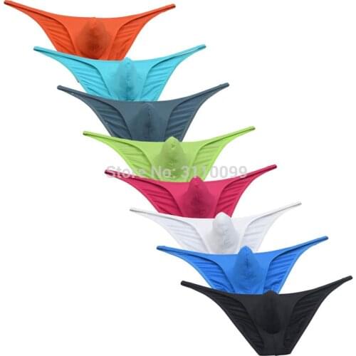 Mens Second Skin Feel Cheeky Pouch Briefs Bulge Underpants Brazilian Full Pucker Panty Shorts