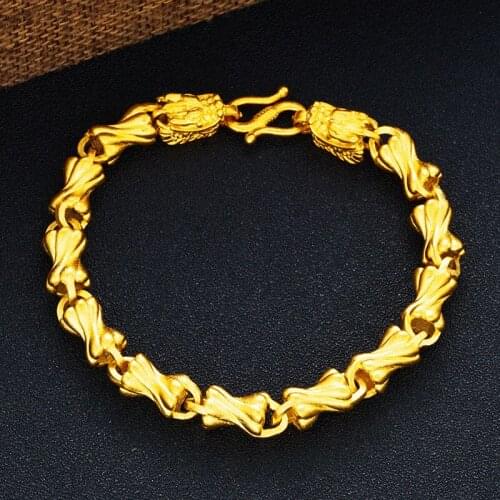 Unique Wrist Chain Bracelet Yellow Gold Filled Solid Mens Bracelet Jewelry