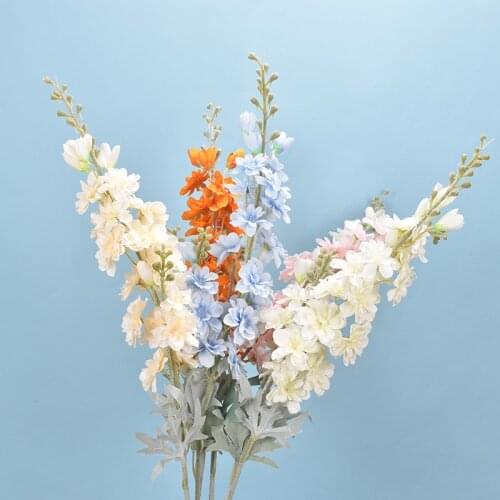 64cm Artificial Flowers Delphinium Fake Violet Orchid Floral Fake Flower Pampas Grass Arrangement DIY Wedding Home Decor Fall