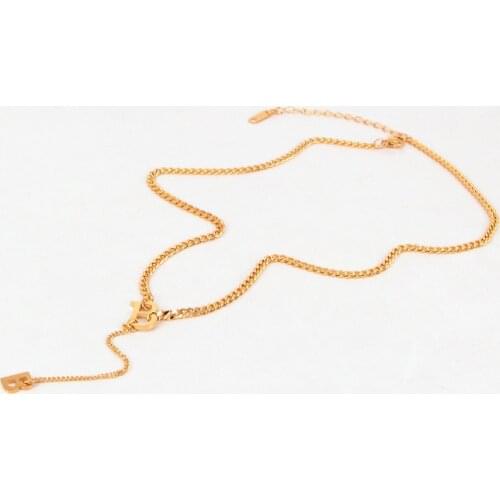 Western Style Stainless Steel Cool Alphabet B Tassel Chain Pendant Necklace Rose Gold Color Women Female Party Gift