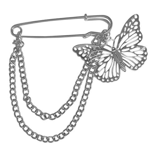 10pcs/ lot fashion jewelry accessories metal chain tassel butterfly brooch