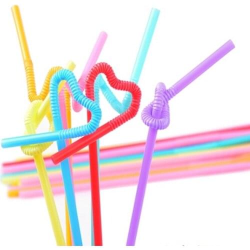 100pcs Flexible Drinking Straw Food Grade Colorful Extra Long Disposabl Straws Cocktail Plastic PP Straws