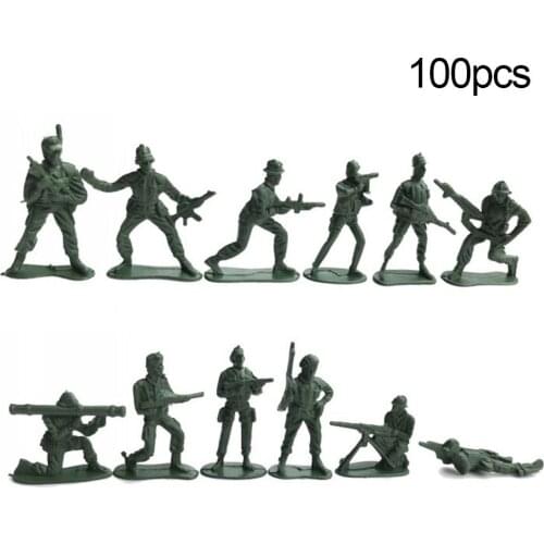 100Pcs Military Army Soldiers Action Figures Model Mini Wartime Scene Accessory
