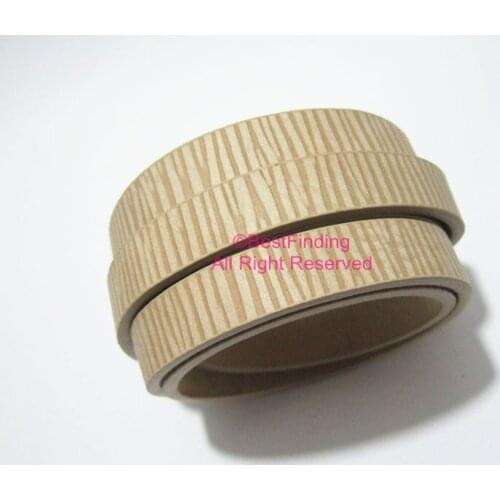 10x2mm Beige interval stripe leather cord 10mm flat leather cord S1058