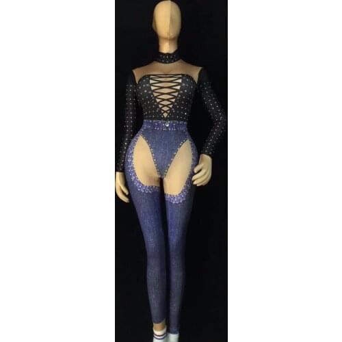 2020 Womens New Sexy 3D Printing Straps Do Not Show Female Singers Female DJ Sexy Tights Costume Party Celebration Birthday