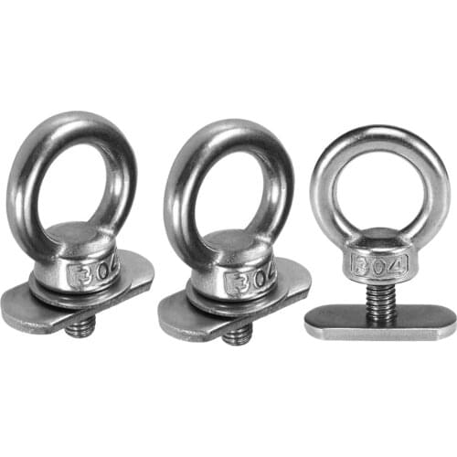 3pack Kayak Rail Track Tie Down Eyelet O Ring Rail Adapter Boats Bungee Rope