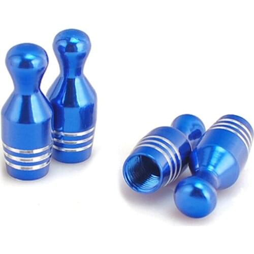 4pcs Car Wheel Tire Valves Tyre Air Caps Bowling Style Tubeless Valve Stem Dust Caps For Car Moto Bike Anti Theft Caps Tire