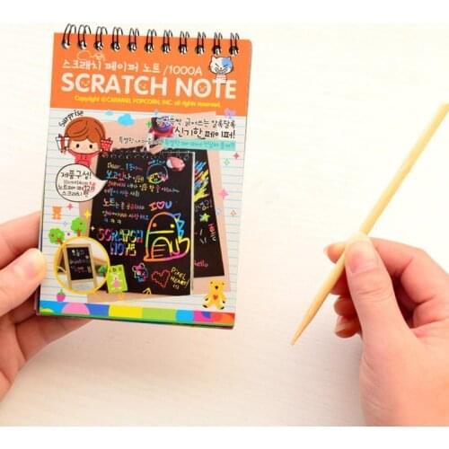 Book Colorful Dazzle Scratch Note Sketchbook Paper Graffiti DIY Coils Drawing Book Children drawing book Color Random