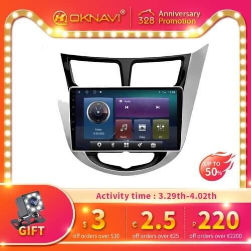 Touch screen Android 10.0 9 inch Car Radio Multimedia Video Player For Hyundai Solaris 2010-2016 GPS Navigation 4G WIFI RDS DSP