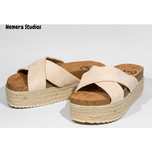 Hemera Studios flat platform sandals Women summer 2021 espadrille flip flops handmade Multicolor comfortable
