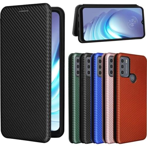 For Motorola Moto G50 Case Carbon Fiber Flip Leather Case For Motorola Moto G50 Business Magnetic Wallet Card Slot Slim Cover