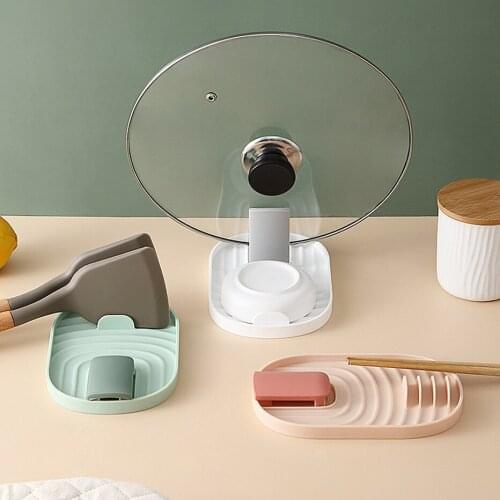 Kitchen Spoon Holders Fork Spatula Rack Plastic Chopsticks Non-Slip Storage With Pot Lid Pad Cooking Utensil Shelf