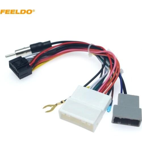 FEELDO 16P Car Head Unit Wire Harness Adapter For Nissan OEM Car Radio Harness #HQ2049
