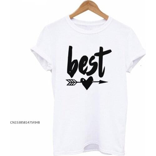 Best Friends T Shirt Women T-Shirt Summer Sister Bff T Shirt Women Tshirt Top Black White Tee Shirt Femme Tops Premium Fabric