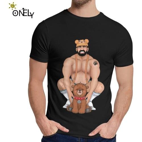 Mans T-shirt Daddy Bear T shirt Barebeef Gaybear Gayart Gay Pride LGBT 100% Cotton Stylish O-neck Cartoon Design Tee Shirt
