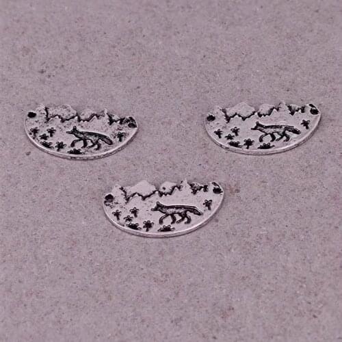 Hzew 5pcs mountain range wolf trees flowers forest pendant charms nature enthusiast gift jewelry for women Accessories