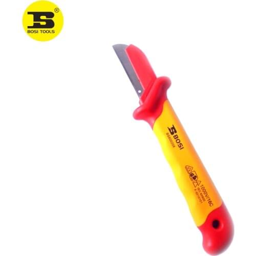 BOSI VDE 1000v Insulated Eletrician Stainless Steel Wire Cutter Knife
