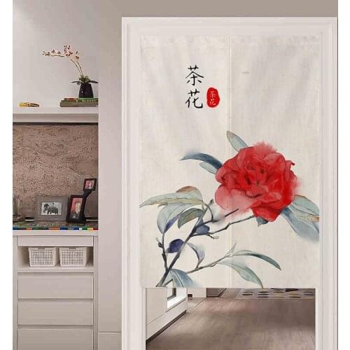 Chinese Style Flower and Bird Door Curtain Partition Curtain Kitchen Bedroom Curtain Hanging Curtain Feng Shui Curtain Noren