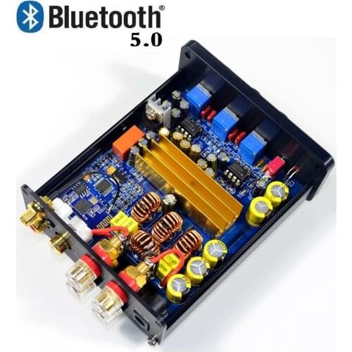 Size: D133 W90 H43mm Mini High Power TPA3116 2.0 HIFI Dual-core fever digital power amplifier 100W * 2 Bluetooth 4.2 version 5.0