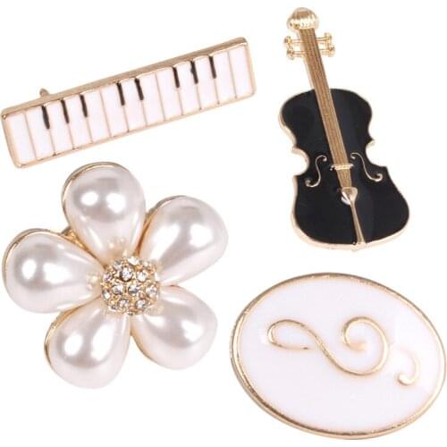 Flower Piano Fashion Anime Brooches Wedding Pin Cartoon Brooch Badge Pins Unisex Jewelry Gift New