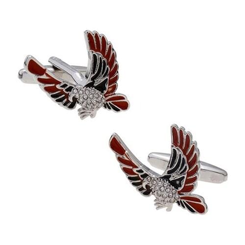 Mens Flying Eagle Cufflinks Copper Material Red Color