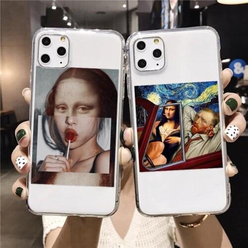 Funny Art Pattern Soft Silicone Phone Case For iPhone 12 mini 7 8 6s Plus Xr Xs 11 Pro Max SE2020 Clear Tpu Cover