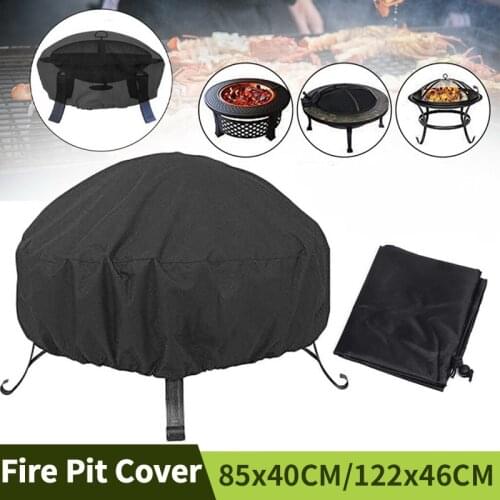 Outdoor Waterproof Heater Cover 210D Oxford Dustproof Fire Pit Cover Garden UV Protection Heater Cover (85x40CM/122x46CM)