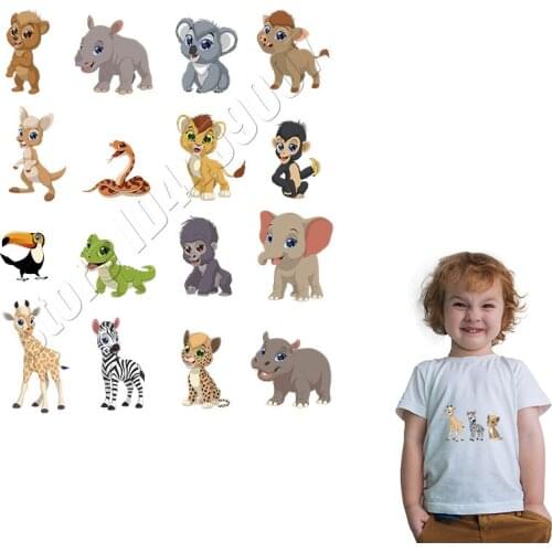 Animals Patches Lion Snake Applique Kids On T-Shirt Cute Washable Fashion Stickers Custom Applique Iron On Heat Transfer Patches