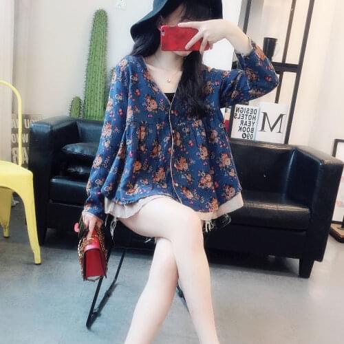 New Skirt Hem, Small Shirt, Waist, Fake Two-piece Shirt, Womens Puffy Top, Loose Wild Baby Sweater, Cardigan Short Jacket