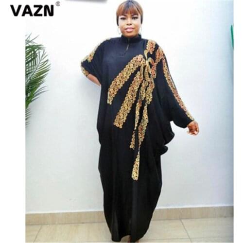 VAZN New 2021 Loose Floor-length Evening Gown Women Elegant Fashion Sequins Dress Slim Dress Club Birthday Shinny Dress