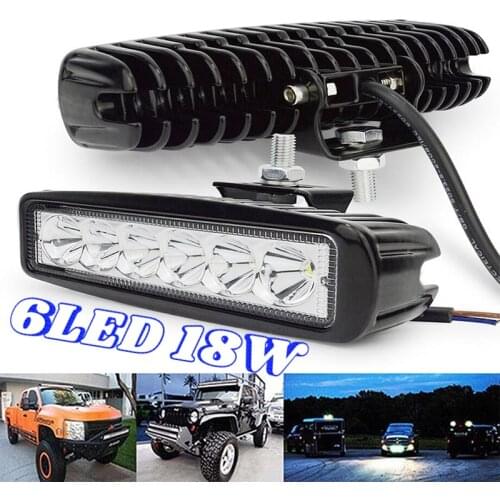 6LED 18W Work Light Bar DRL Driving Fog Spot Lamp for Offroad Car Truck LED Headlights LED Work Light Spotlight
