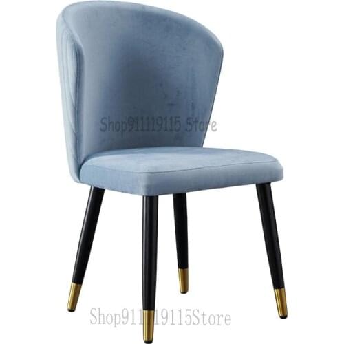 Dining Chair Household Italian Light Luxury Flannel Leather Sales Office Table And Chair Nordic Solid Wood Creative Back Coffee