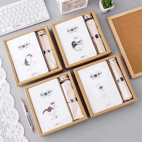 Gift box set hand account book notepad blank page notebook diary girl heart simple style cute thick notebook notepad diary