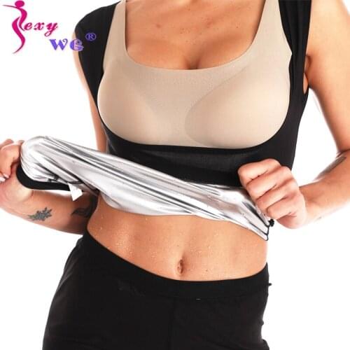 SEXYWG Ladies Waist Trainer Neoprene Sanna Body Shaper Shirt for Women Weight Loss Tank Top Fat Burning Blouse Shapewear