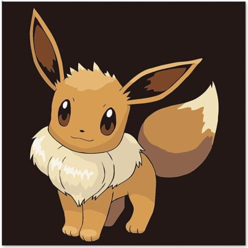 Cute, cute little animals, four like, big eyes, long headphones, collar, tail DIY digital painting, drawing on cloth