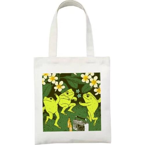 Students' Teacher Books Bags White Travel Storage Bag Interesting Pictures Art Aesthetic Harajuku Printing sual Pacakge Hand Bag