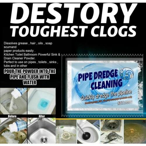 All-Purpose Quick Foaming Toilet Cleaner Powerful Sink & Drain Cleaner Super Clog Remover Powder Cleaning Tool Cleaning Powder