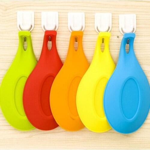 Thickened 1pc Kitchen Cooking Tools Kitchen Silicone Spoon Rest Utensil Spatula Holder Heat Resistant Storage Shelves