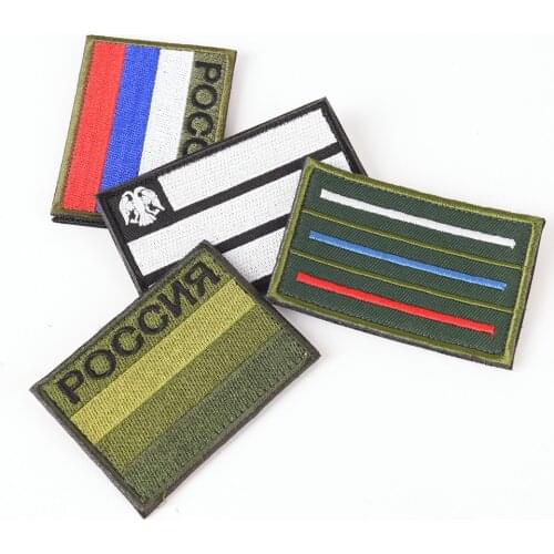 Embroidery Patch Russia Flag Russian Television Fastener Military Emblem Tactical Costume Applique Embroidered Patches