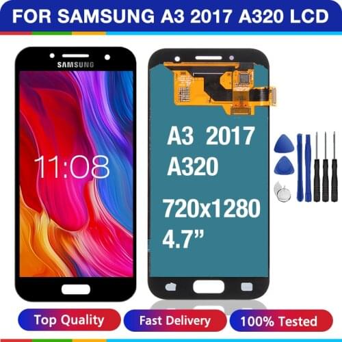 Adjustable Brightness Screen For Samsung Galaxy A3 2017 A320 LCD Display Touch Screen Digitizer Replacement For Samsung A320 Lcd