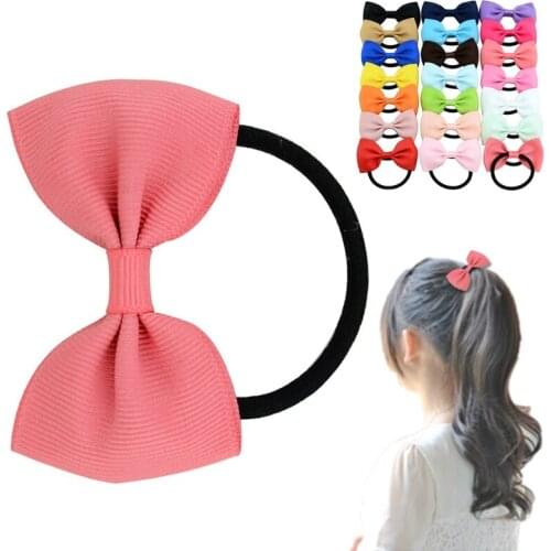 20pcs Baby Girls Boutique Hair Band Rope Bow Grosgrain Ribbon Elastic Headband