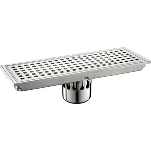 3 Style30*11cm Simple Grid Floor drain 304 Stainless Steel Large Flow Drainer Square Shower Drain Waste Grate With Hair Strainer