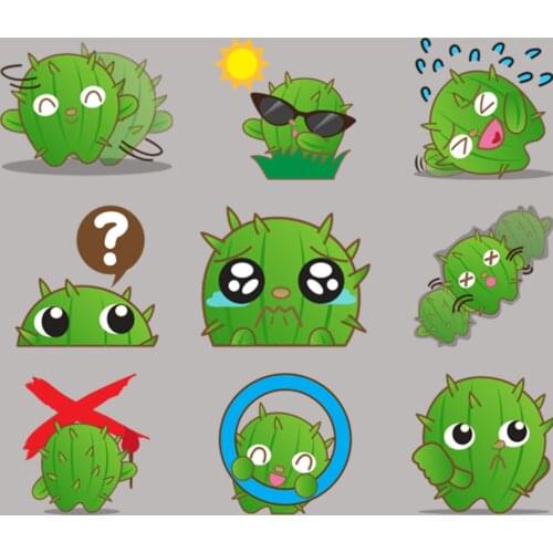 40 cactus stickers anime funny scrapbook stickers for kids, DIY laptop suitcase skateboard motorcycle bike toy