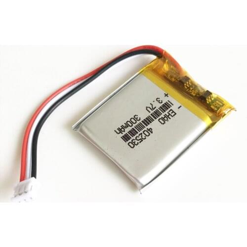 402530 3.7V 300mAh lithium polymer lipo rechargeable battery JST 1.5mm 3pin connector for MP3 GPS bluetooth headset smartwatch