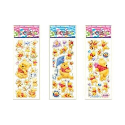 5 pcs/lot Puffy cartoon Winnie The Pooh girl stickers kid children educational stickers for girl boy srapbooking stickers