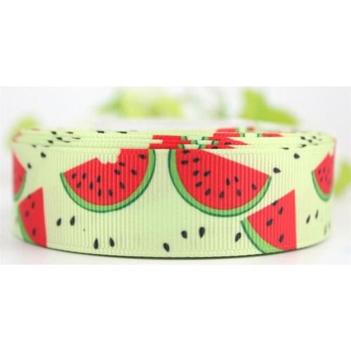 9/16/22/25/38/57/75mm yellow cartoon watermelon grosgrain ribbon 10/25/50 yards DIY gift wrap sewing wedding decor ribbon
