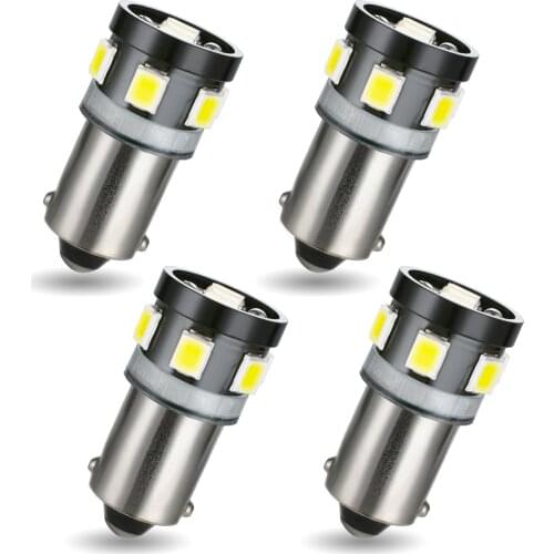 AGLINT 4PCS Ba9s 9SMD Super Bright Ba9 T4W Wedge Replacement Bulb for Car Indicators Bulb Interior Dome Map Boot Door Light 12V